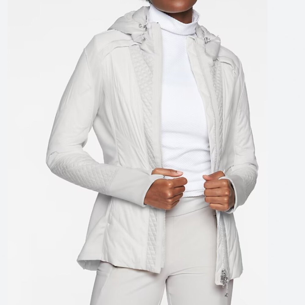 Athleta Rock Ridge PrimaLoft® Jacket Quilted Ski Jacket Small in Moonlight Gray